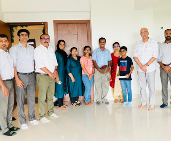 Our team with Dr. Anand R and family of apartment No. B 11 in Triton Crescent ,after handing over