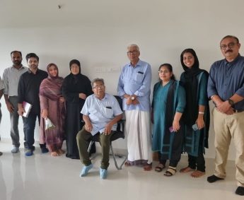 Our team with Dr. Muhammed Kutty and family of apartment No.B. 14 in Triton Crescent ,after handing over