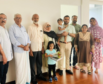 Our team with Ms. Shafina Madathil and family of apartment No. D 03in Triton Crescent ,after handing over