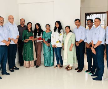 Our team with Ms. Sadhana Arun and family of apartment No. E 05 in Triton Crescent ,after handing over