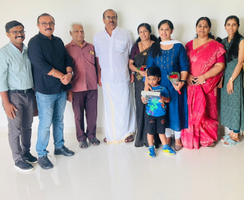 Our team with Mr. Sarath Kumar and family of apartment No. D 06 in Triton Crescent ,after handing over
