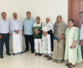 Our team with Mr. Abdul Azeez and family of apartment No. D 10 in Triton Crescent ,after handing over