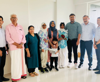 Our team with Mr. Muhammed Firoz and family of apartment No. C 13 in Triton Crescent ,after handing over