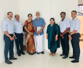 Our team with Mr. Jayakrishnan. and family of apartment No. E 04in Triton Crescent ,after handing over