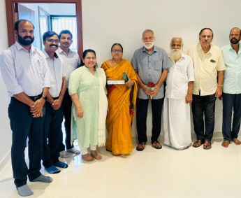 Our team with Mr. Sasikumar and family of apartment No. C 09 in Triton Crescent ,after handing over