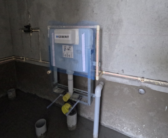 Shows Plumbing chipping & piping work has been completed on 2nd floor.