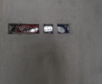 Shows switch box fixing work completed on 3rd floor.