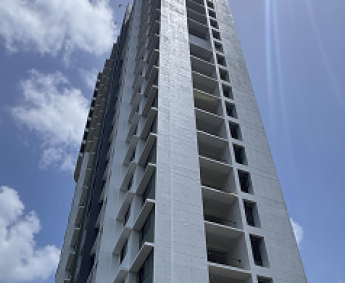 A view of the east side of the building