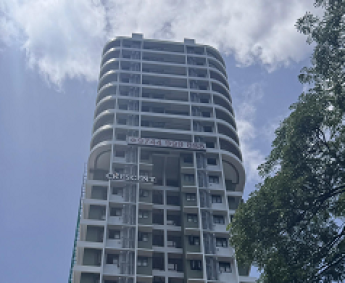 A view of the west side of the building